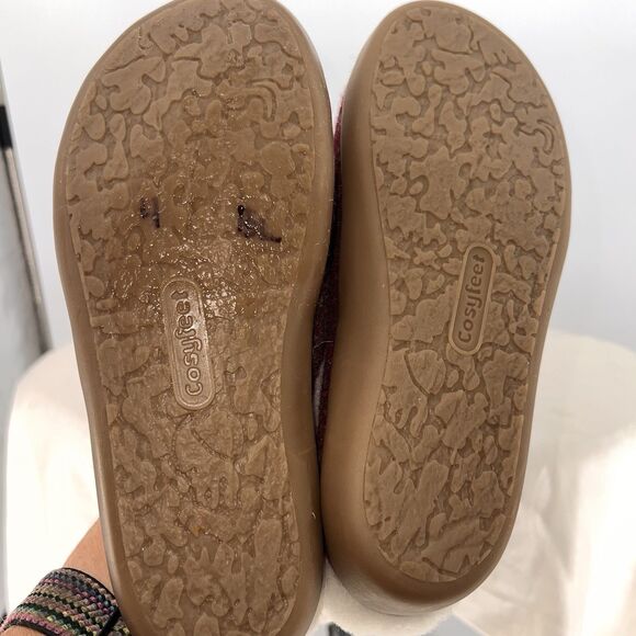 Cosyfeet Women's Mule Slippers Donna Sheepskin US 6 Extra Wide 6E Ruby No Insole - Picture 9 of 9